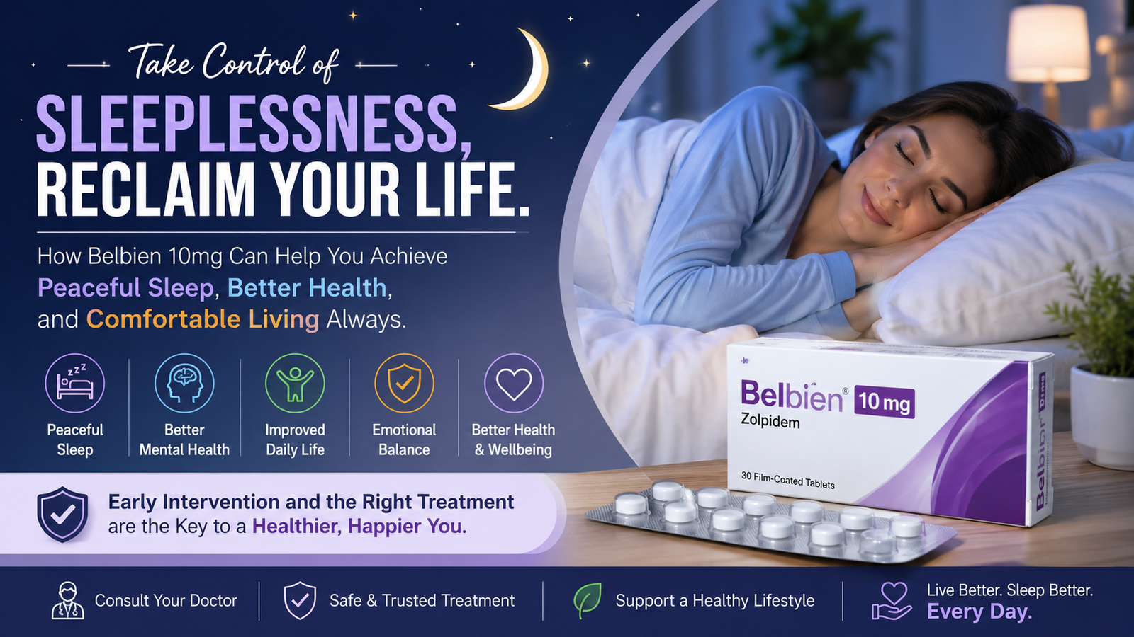 How Sleeplessness Management Can Be Possible With Belbien 10mg For Peaceful Sleep, Better Health, And Comfortable Living Always