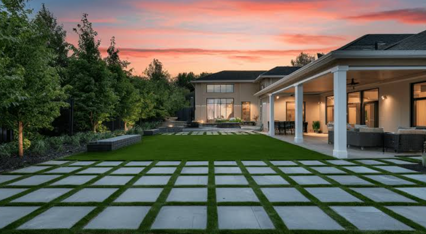 Mixing Pavers and Artificial Grass: A Design Guide